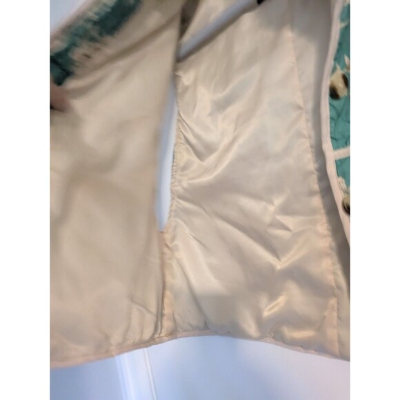 NEW! NWT 7 FOR ALL MANKIND Quilted Crop Floral Print Vest Jade Green Size M - Picture 8 of 10